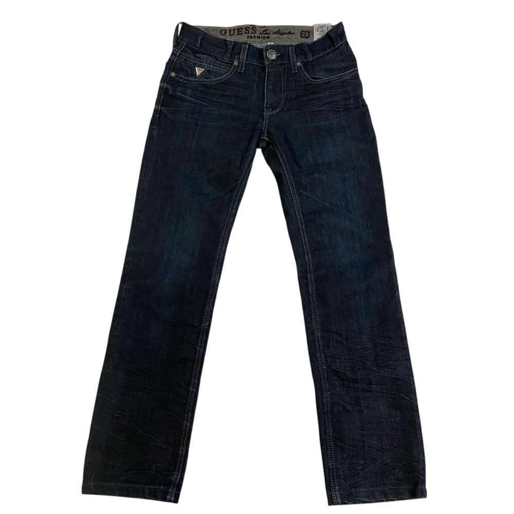 Guess Premium denim Lincoln Slim Straight style dark blue men’s jeans size 29R